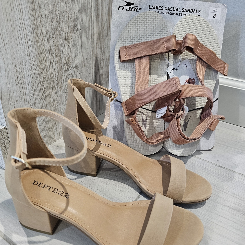 Women’s Brown Sandals Shoes Lot Size 8